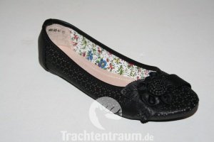 Ballerina schwarz m. Blümchen