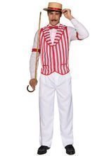 Barbier Retro-Weste rot-weiss