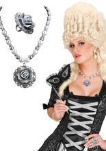 Barock Kamee-Perlenkette mit Ring Rose w