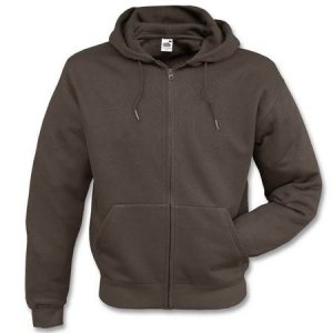 Basic Kapuzenpullover mit Zip braun