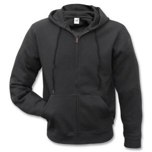 Basic Kapuzenpullover mit Zip schwarz