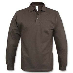 Basic Langarm Polo braun