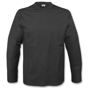 Basic Langarm Shirt schwarz