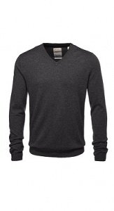 Basic V-Pulli aus reiner Merinowolle