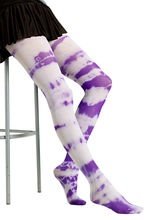 Batik Hippie Strumpfhose weiß-lavendel