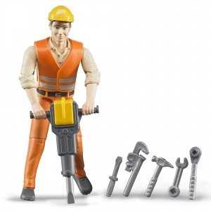 Bauarbeiter mit Zubehör