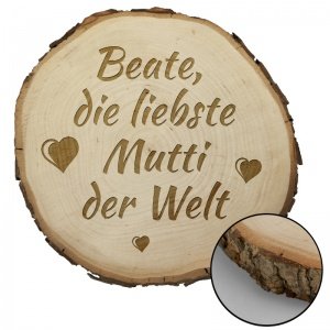 Baumscheibe mit Gravur *Für Mutti*