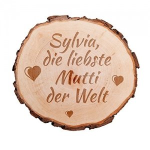 Baumscheibe mit Gravur Liebste Mutti