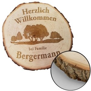 Baumscheibe mit Namens-Gravur