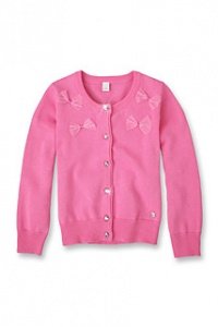 Baumwoll-Feinstrickjacke mit Schleifchen