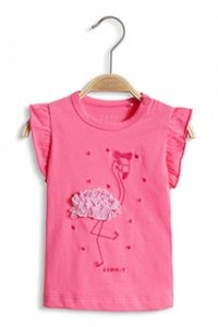 Baumwoll Jersey Flamingo T-Shirt