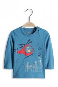 Baumwoll Jersey Longsleeve mit Helikopte