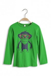 Baumwoll Jersey Longsleeve mit Print