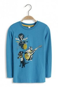 Baumwoll Jersey Longsleeve mit Print