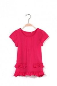 Baumwoll Jersey Rüschen T-Shirt