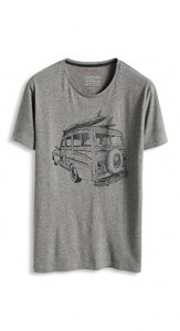 Baumwoll Jersey Rundhals Print T-Shirt