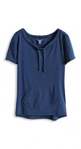 Baumwoll Jersey Shirt mit Indigo-Färbung