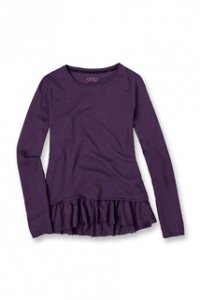 Baumwoll Jersey-Shirt mit Volant