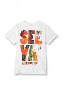 Baumwoll Jersey Slogan T-Shirt