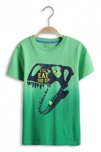 Baumwoll Jersey T-Shirt mit Farbverlauf