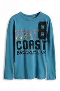 Baumwoll Jersey T-Shirt mit Gummi-Print