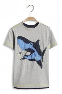 Baumwoll Jersey T-Shirt mit Hai