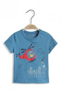 Baumwoll Jersey T-Shirt mit Helikopter