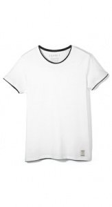 Baumwoll Jersey T-Shirt mit Layer-Streif