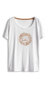 Baumwoll Jersey T-Shirt mit Stickerei