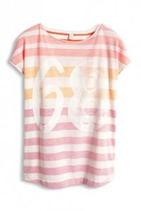 Baumwoll Jersey T-Shirt mit Streifen