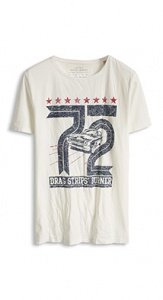 Baumwoll Jersey T-Shirt mit Used-Print