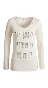 Baumwoll-Longsleeve mit V-Ausschnitt