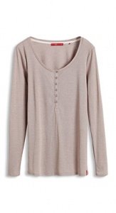 Baumwoll-Mix Henley-Longsleeve