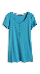 Baumwoll-Mix Henley-T-Shirt