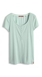 Baumwoll-Mix Henley-T-Shirt