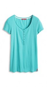 Baumwoll-Mix Henley-T-Shirt