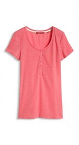 Baumwoll-Mix Henley-T-Shirt