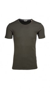 Baumwoll Rib Basic T-Shirt