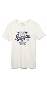 Baumwoll Rib Flockprint T-Shirt