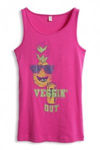 Baumwoll Rib Glitter Print Tank Top