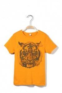 Baumwoll Rib Print T-Shirt