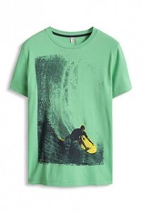 Baumwoll Rib Surf Print T-Shirt