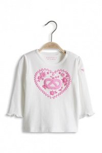 Baumwoll Rib T-Shirt mit Herz und Brezel