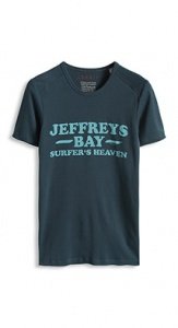 Baumwoll Rib T-Shirt mit Print