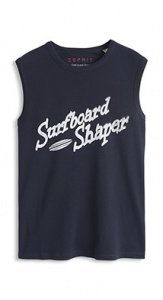 Baumwoll Ripp Tank-Shirt mit Used-Print