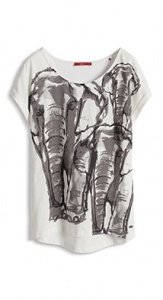 Baumwoll-Shirt mit Elefanten-Print