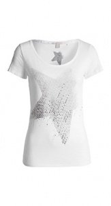 Baumwoll-Shirt mit Glanz-Print