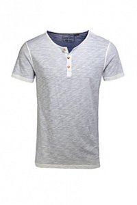 Baumwoll Slub Jersey Henley