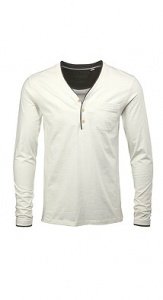 Baumwoll Slub Jersey Layer Henley