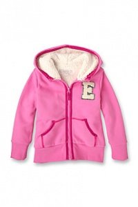 Baumwoll Sweat Hoodie m. Webpelz-Futter